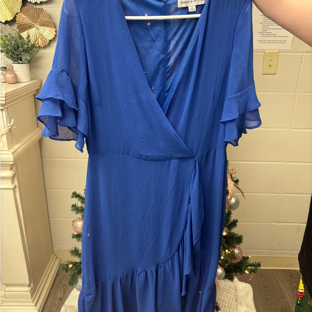 Emma & Michele Royal Blue Midi Dress